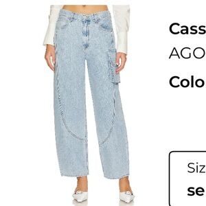 Agolde Cass Baggy Cargo Pants in Light Gray